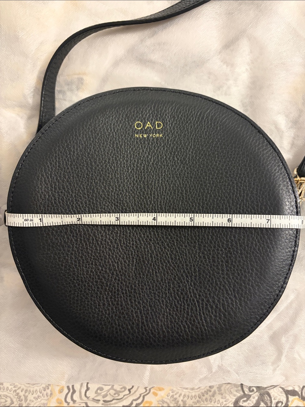 OAD New York Black Pebbled Round Crossbody Bag - Picture 12 of 14
